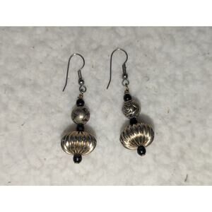 Black And Gold Drop Dangle Earrings Fashion Jewelry‎ Goldtone Metal Chunky Ball